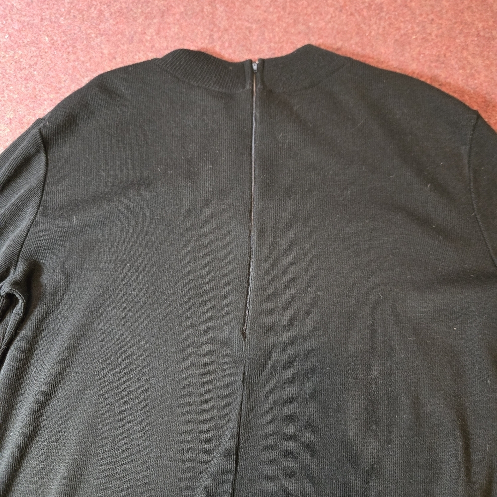 Vintage Mock Neck Knit Zipback Dress From Romania Size Large Y2K - Picture 9 of 10